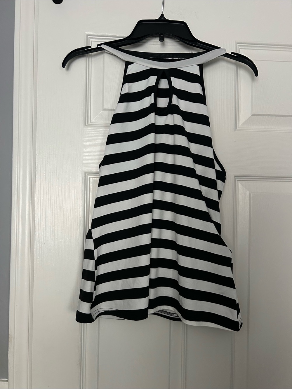 SHEIN Black and White Striped Halter Tank